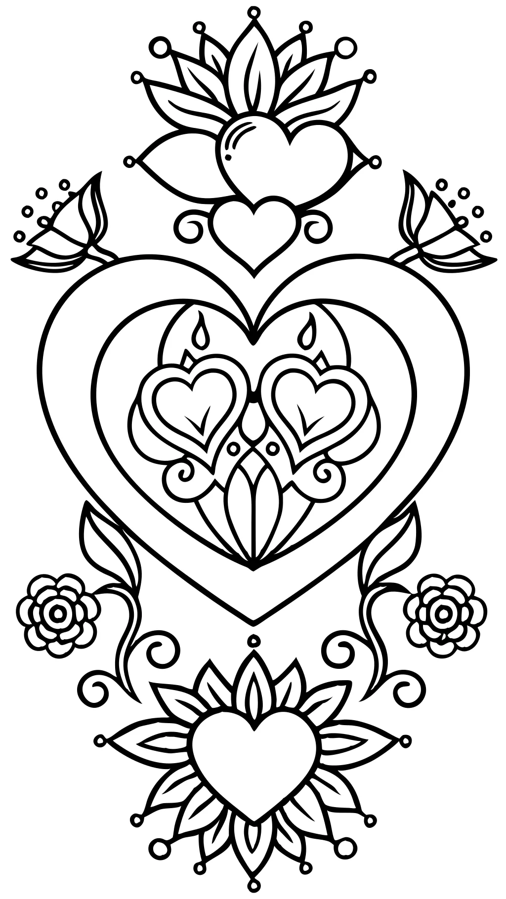 hearts and love coloring pages